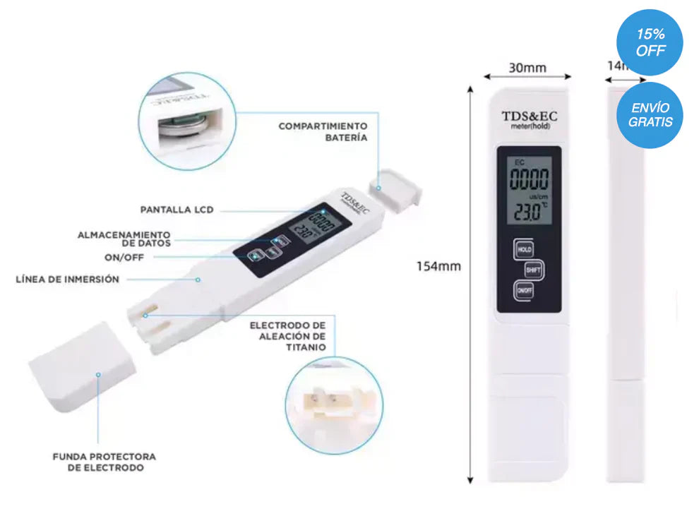 Medidor Digital Del Agua TDS © FULL CON ENVIO GRATIS