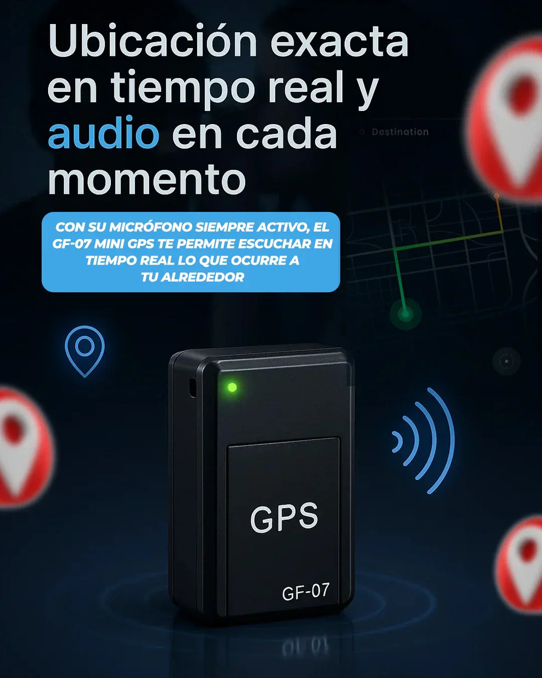 🛰️ Mini GPS RASTREADOR 24/7 con Audio en Tiempo Real + ¡ENVÍO GRATIS! 🎁