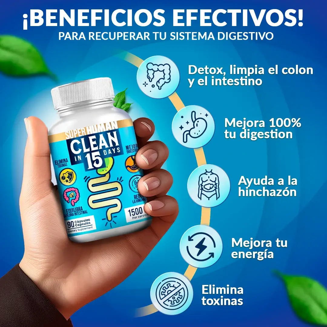 Clean15 Limpieza Completa Estomacal en 15 días - SuperHuman PG