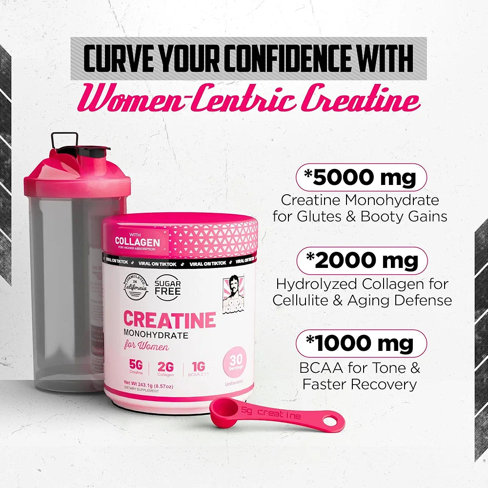 CREATINE MONOHYDRATADA ORIGINAL PARA MUJERES 🍑 3 EN 1 (+COLAGENO) + ENVIO GRATIS
