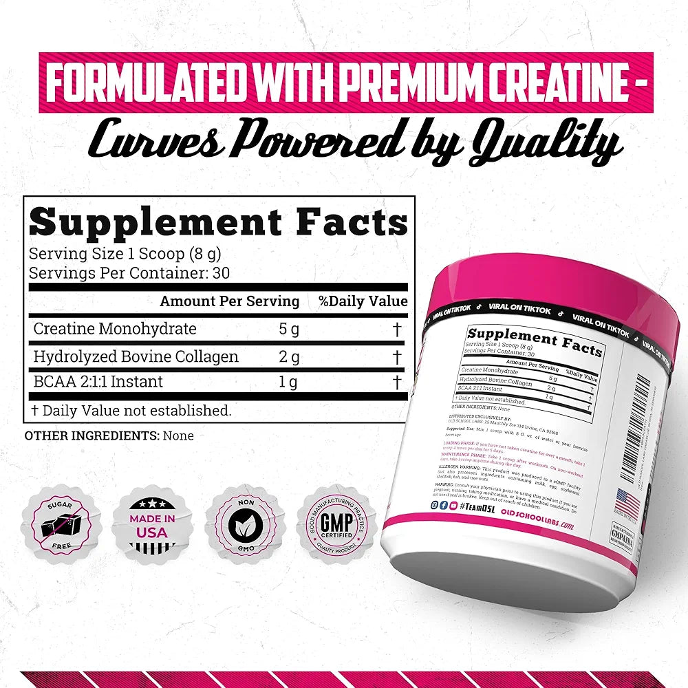 CREATINE MONOHYDRATADA ORIGINAL PARA MUJERES 🍑 3 EN 1 (+COLAGENO) + ENVIO GRATIS